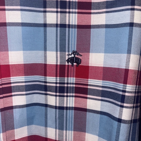 Brooks Brothers XXL Red White Blue Plaid Regent Collared Long Sleeve Shirt - Picture 6 of 7